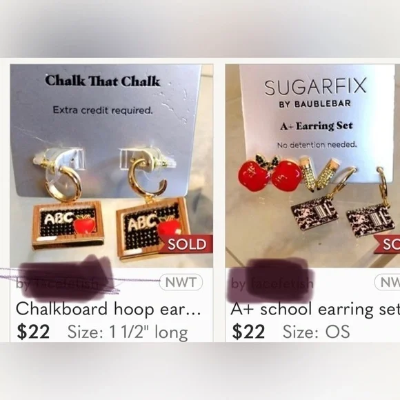 Earrings Shimmery Butterflies, Sugar Fix by Bauble Bar, Nickel Free - Picture 12 of 12